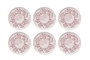 Hermia Red Thorn Juego de Platos para Postres Rojo y Blanco (6 Piezas) de Porcelana